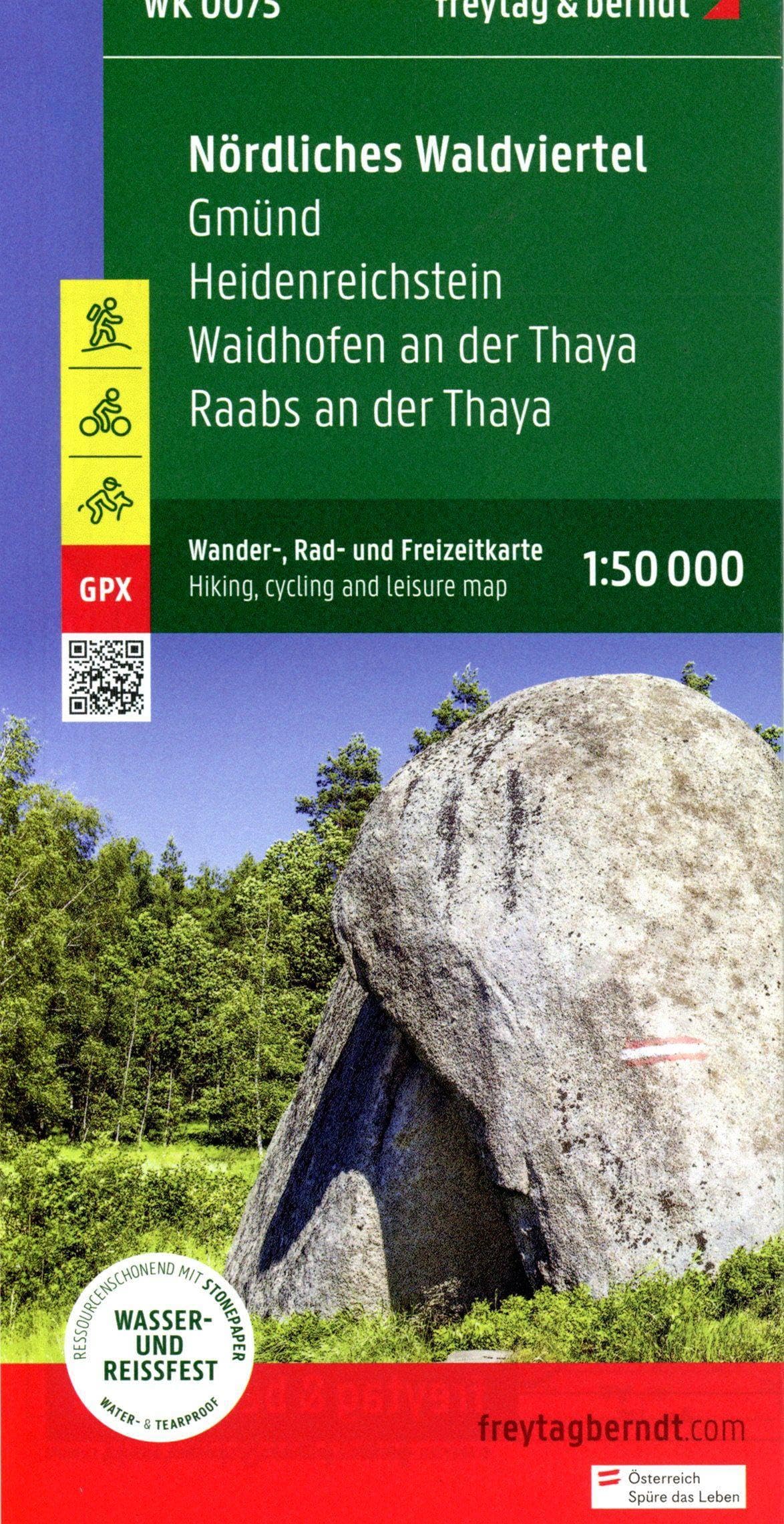 freytag & berndt Wanderkarte WK 0075 Nördliches Waldviertel, Gmünd - Heidenreichstein - Waidhofen a.d. Thaya - Raabs a.d. Thaya 1:50.000 Leisure, Home & Garden
