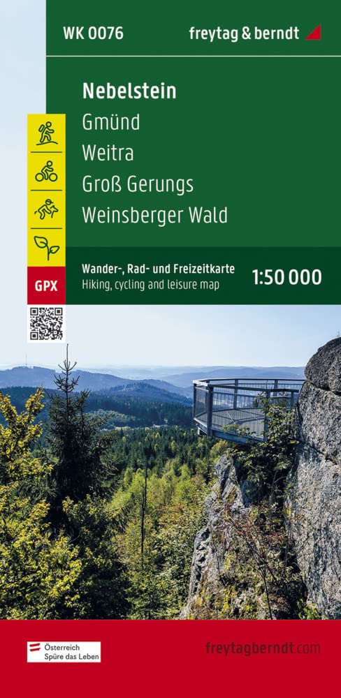 Nebelstein, Wander-, Rad- und Freizeitkarte 1:50.000, freytag & berndt, WK 0076: Gmünd - Weitra - Groß Gerungs - Weinsberger Wald, GPX Tracks, ... (freytag & berndt Wander-Rad-Freizeitkarten) Leisure, Home & Garden