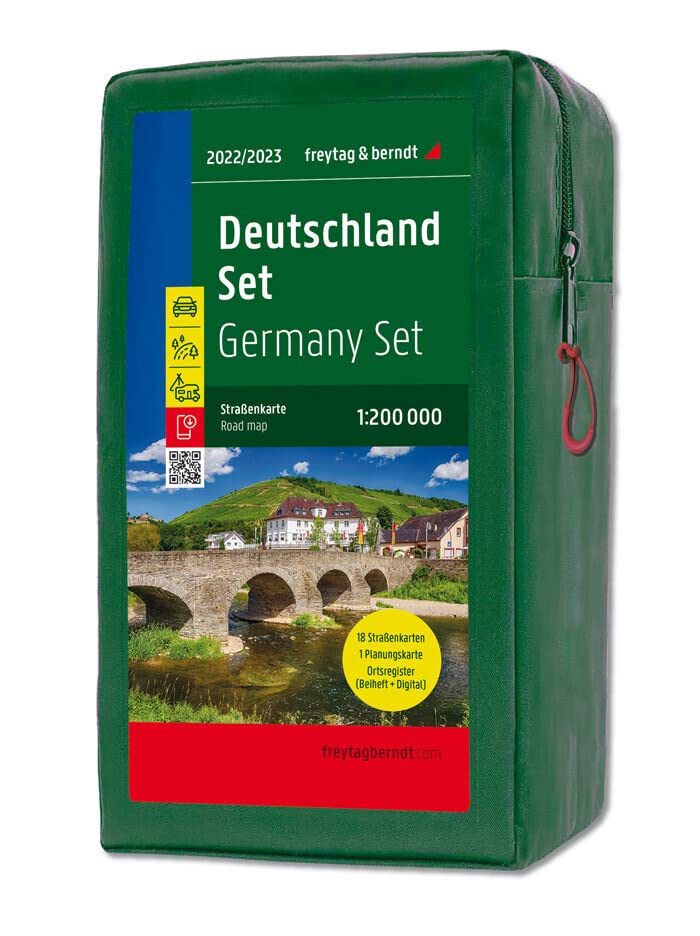 Deutschland, Straßenkarten-Set 1:200.000, 2022/2023: 18 Straßenkarten in praktischer Kartentasche (freytag & berndt Auto + Freizeitkarten) Leisure, Home & Garden