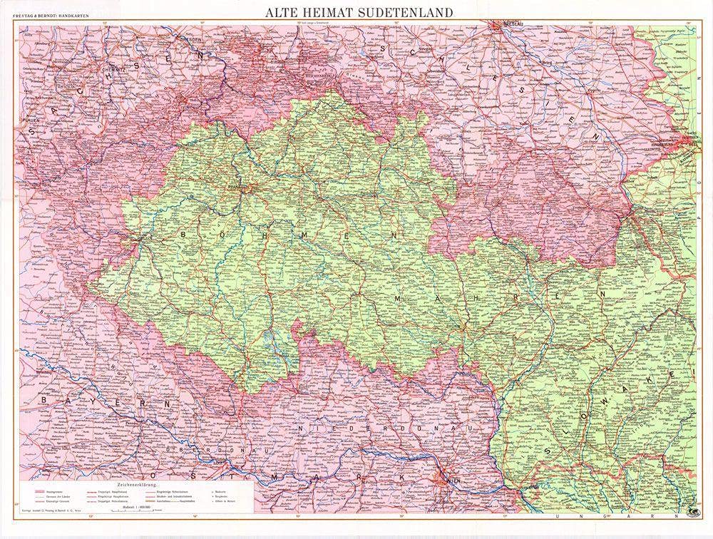 Alte Heimat Sudetenland 1937, Historische Karte, Poster 1:600.000, freytag & berndt: Nachdruck / Faksimile (freytag & berndt Poster + Markiertafeln) Leisure, Home & Garden
