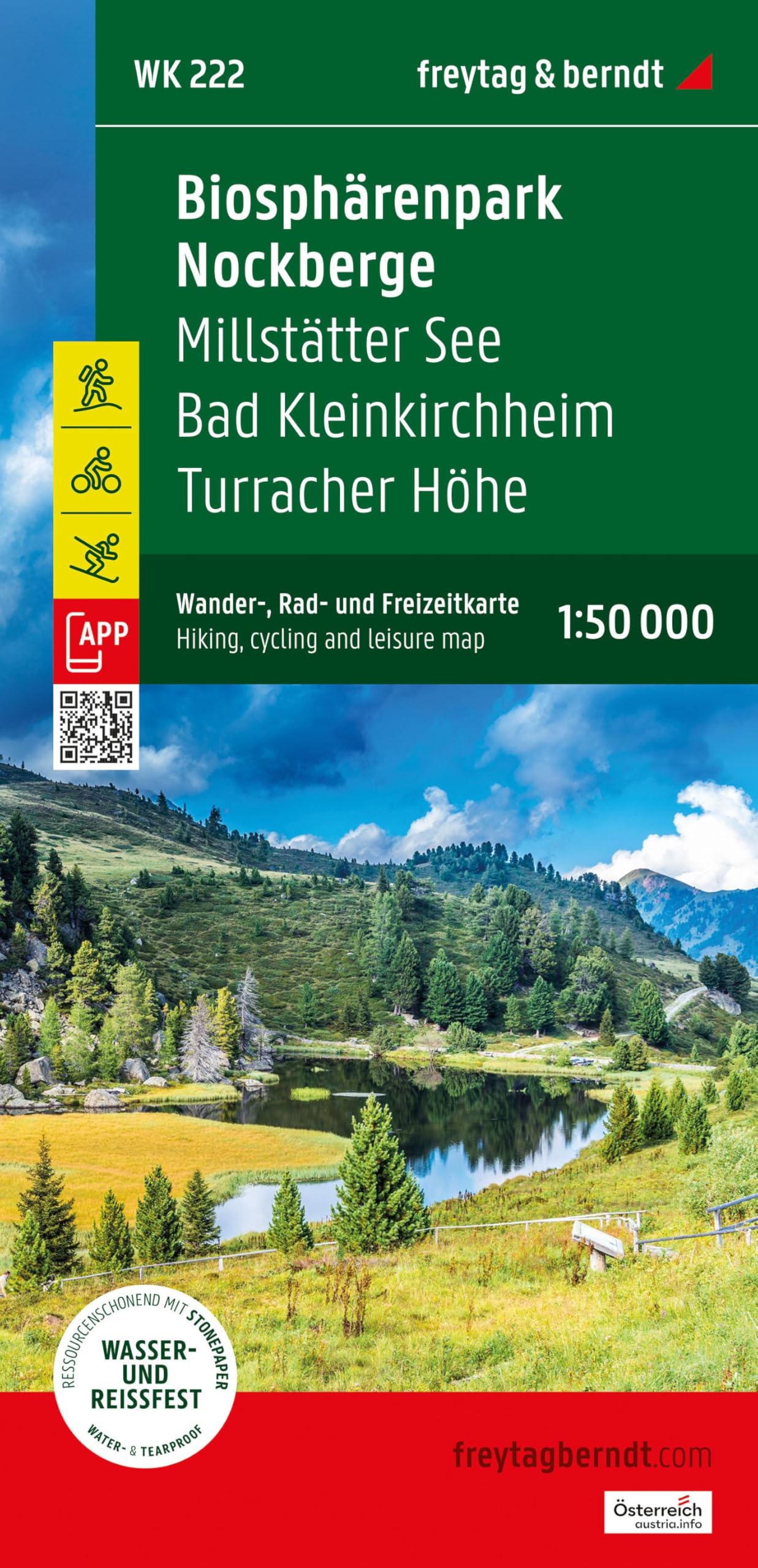 Biosphärenpark Nockberge, Wander-, Rad- und Freizeitkarte 1:50.000, freytag & berndt, WK 222: Millstätter See - Bad Kleinkirchheim - Turracher Höhe, ... (freytag & berndt Wander-Rad-Freizeitkarten) Leisure, Home & Garden
