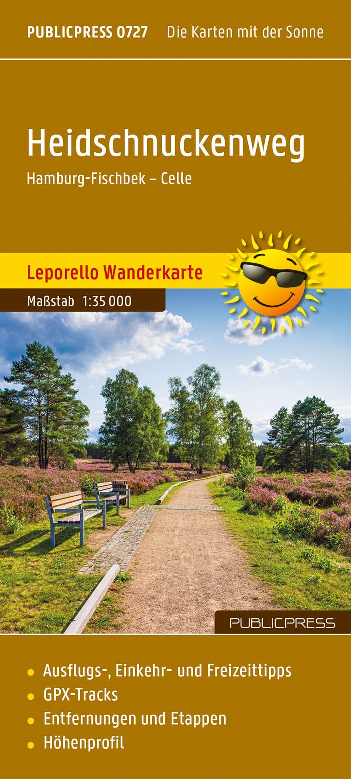Heidschnuckenweg, Wanderkarte 1:35.000, Publicpress: Hamburg - Fischbeck - Celle, praktische Leporellofaltung (Leporello Wanderkarte: LEP-WK) Leisure, Home & Garden