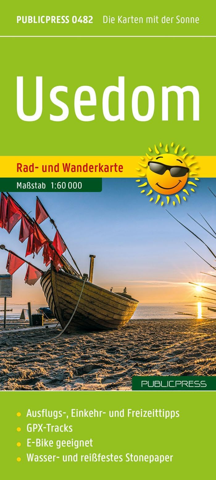 Usedom, Rad- und Wanderkarte 1:60.000, Publicpress Leisure, Home & Garden