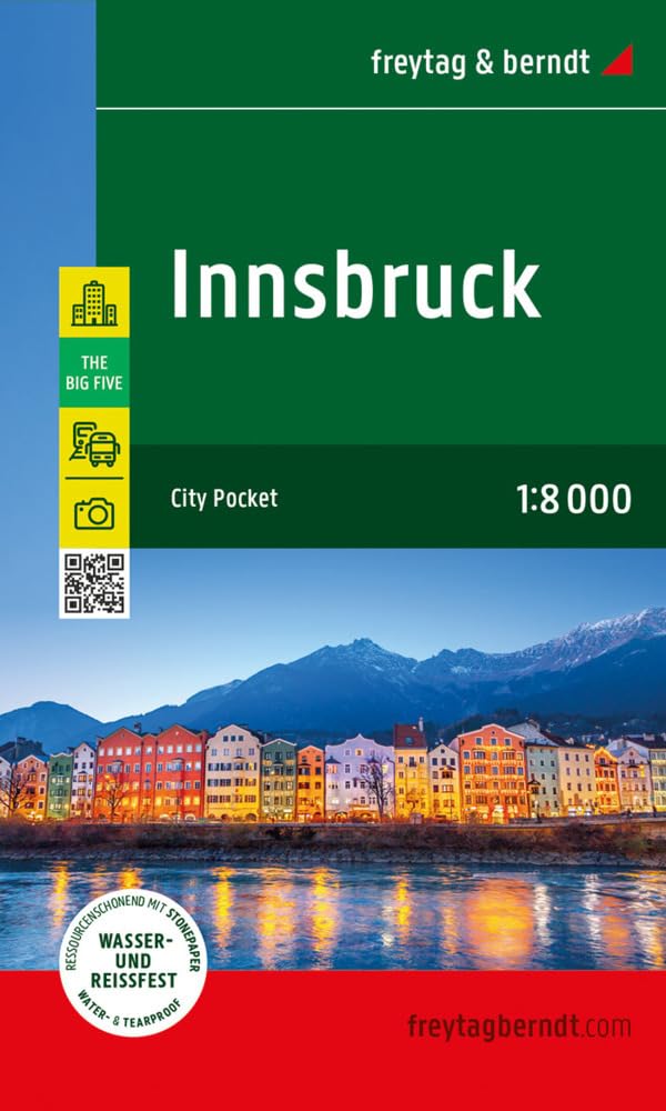 Innsbruck, Stadtplan 1:8.000, freytag & berndt: City Pocket, Innenstadtplan, wasserfest und reißfest (freytag & berndt Stadtpläne) Leisure, Home & Garden