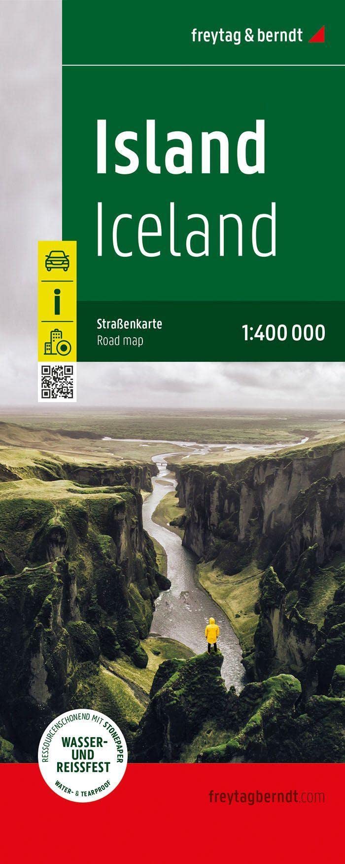 Island, Straßenkarte 1:400.000, freytag & berndt, Softcover Leisure, Home & Garden