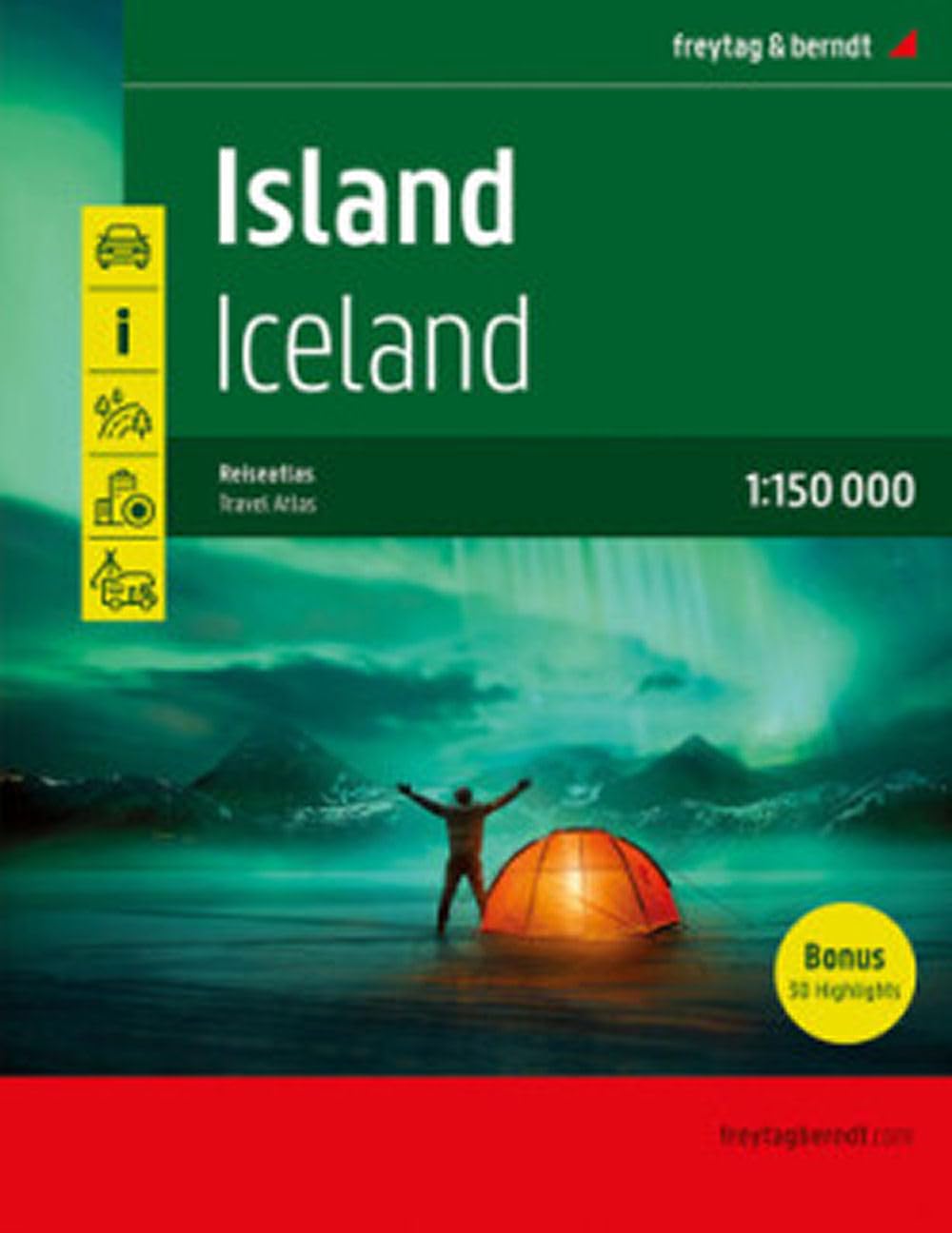 Island Reiseatlas, Autoatlas 1:150.000, Spiralbindung, freytag & berndt: 30 Highlights, Camping- und Stellplätze (freytag & berndt Autoatlas) Leisure, Home & Garden