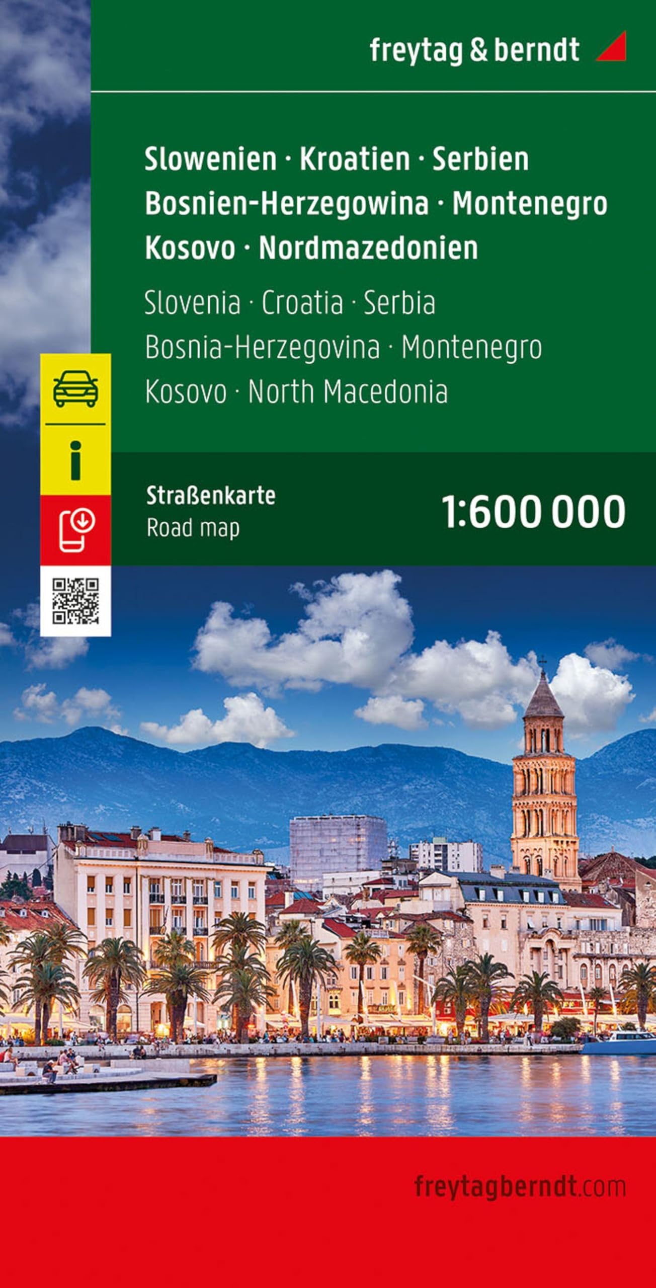 freytag & berndt Straßenkarte Slowenien - Kroatien - Serbien - Bosnien-Herzegowina - Montenegro - Kosovo - Nordmazedonien 1:600.000 Leisure, Home & Garden