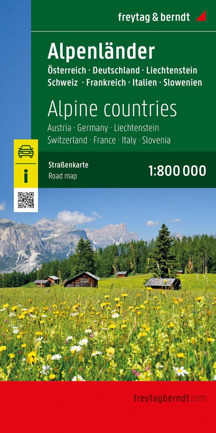 Alpenländer, Straßenkarte 1:800.000, freytag & berndt: Österreich - Deutschland - Schweiz - Frankreich - Italien - Slowenien (freytag & berndt Auto + Freizeitkarten) Film, Art & Culture