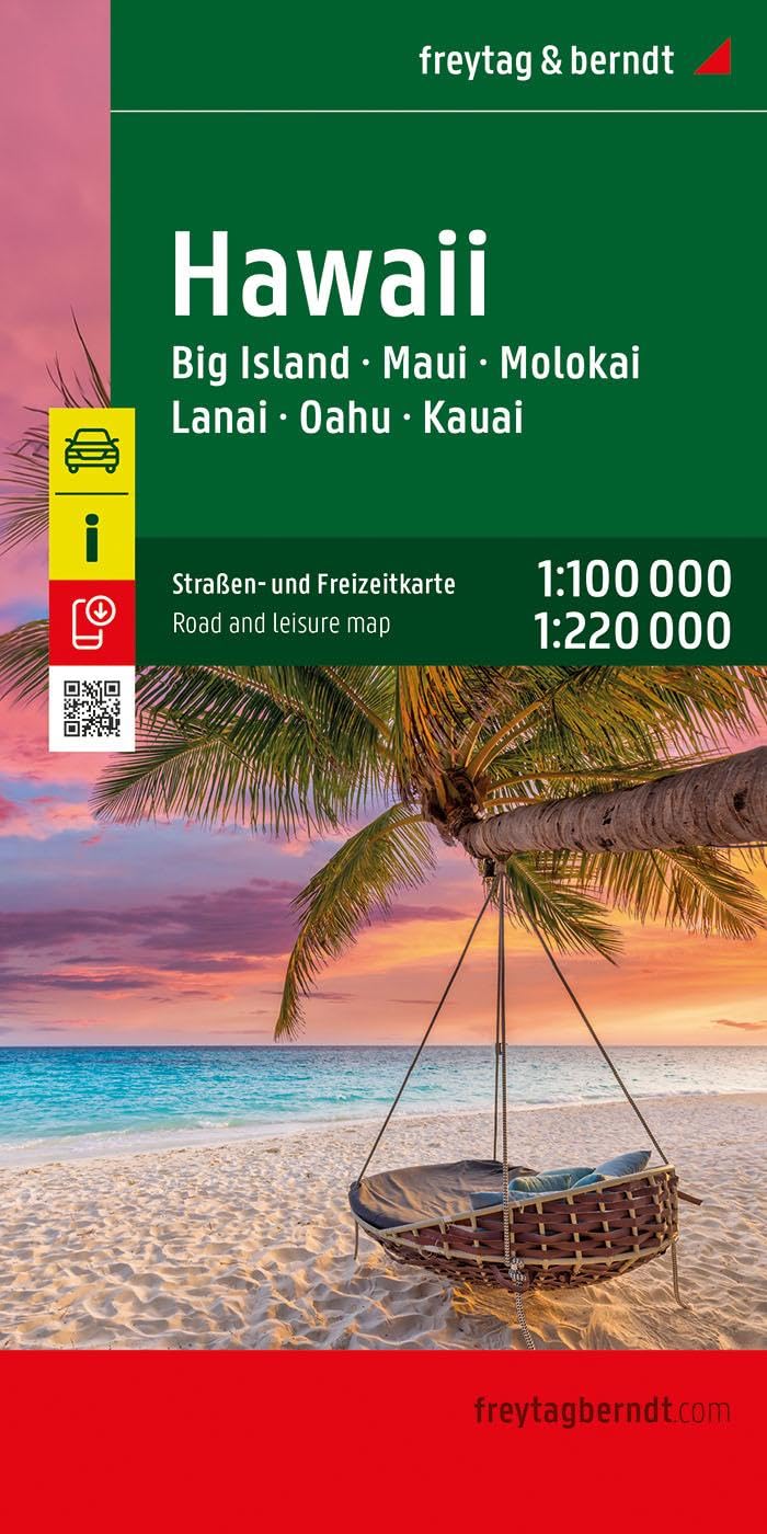 Hawaii, Straßen- und Freizeitkarte 1:100.000 / 1:220.000, freytag & berndt: Big Island - Maui - Molokai - Lanai - Oahu - Kauai (freytag & berndt Auto + Freizeitkarten) Leisure, Home & Garden