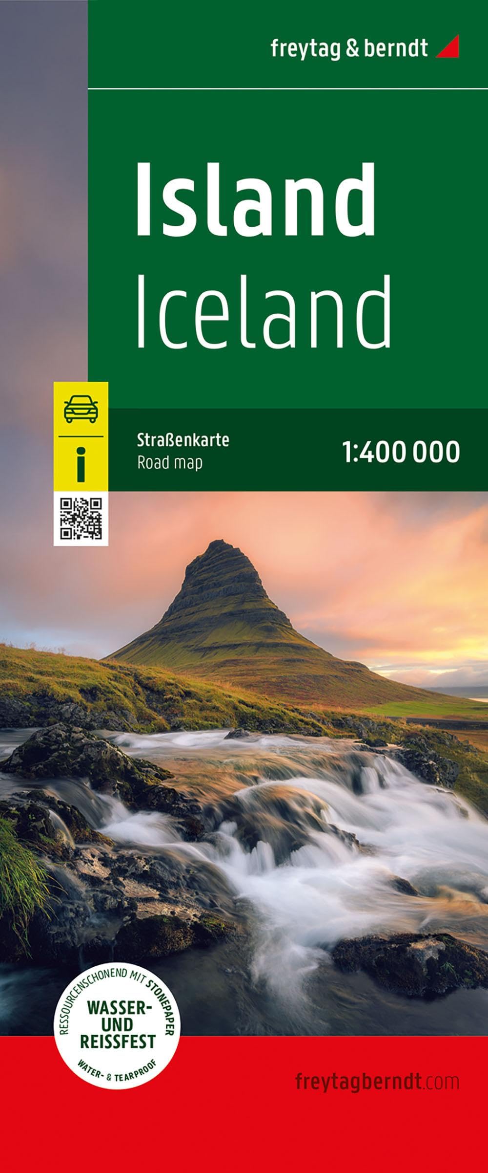 Island, Straßenkarte 1:400.000, freytag & berndt, Softcover Leisure, Home & Garden