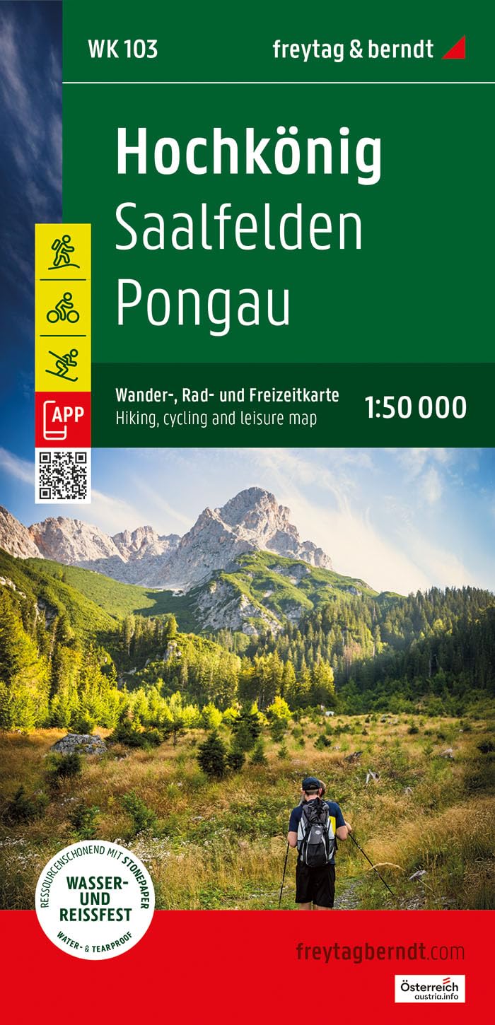 Hochkönig, Wander-, Rad- und Freizeitkarte 1:50.000, freytag & berndt, WK 103 Leisure, Home & Garden
