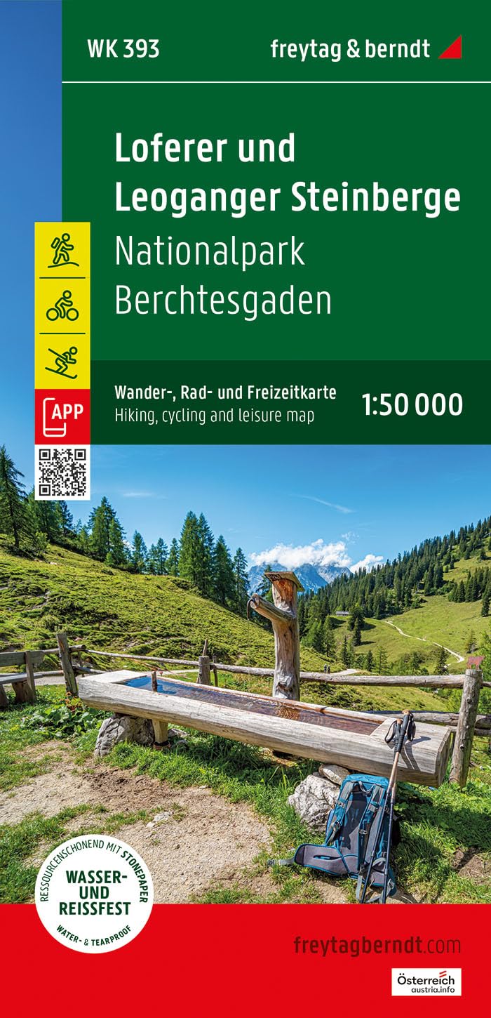 Loferer und Leoganger Steinberge, Wander-, Rad- und Freizeitkarte 1:50.000, freytag & berndt, WK 393 Leisure, Home & Garden