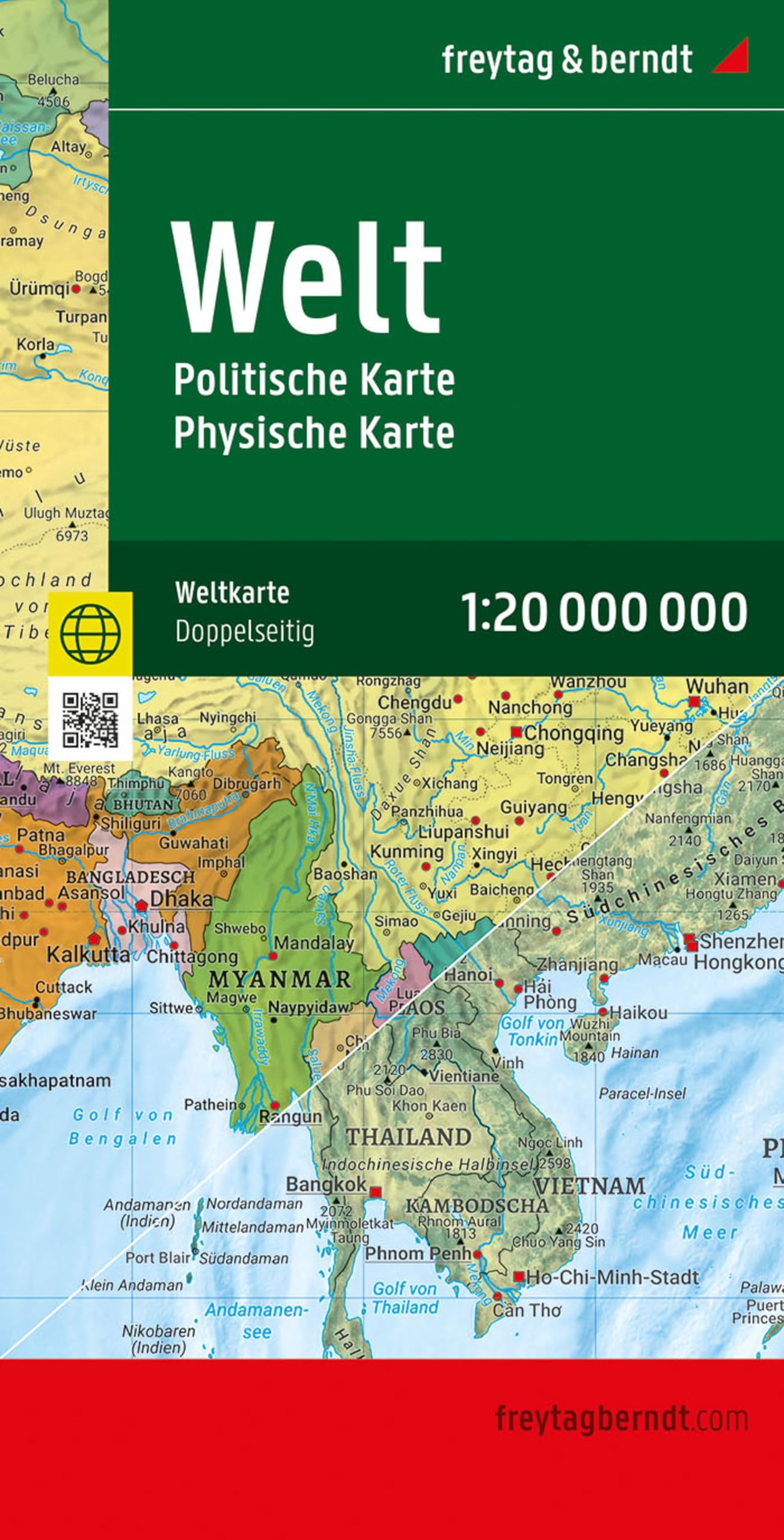 freytag & berndt Straßenkarte Weltkarte, politisch - physisch 1:20 Mio. Leisure, Home & Garden