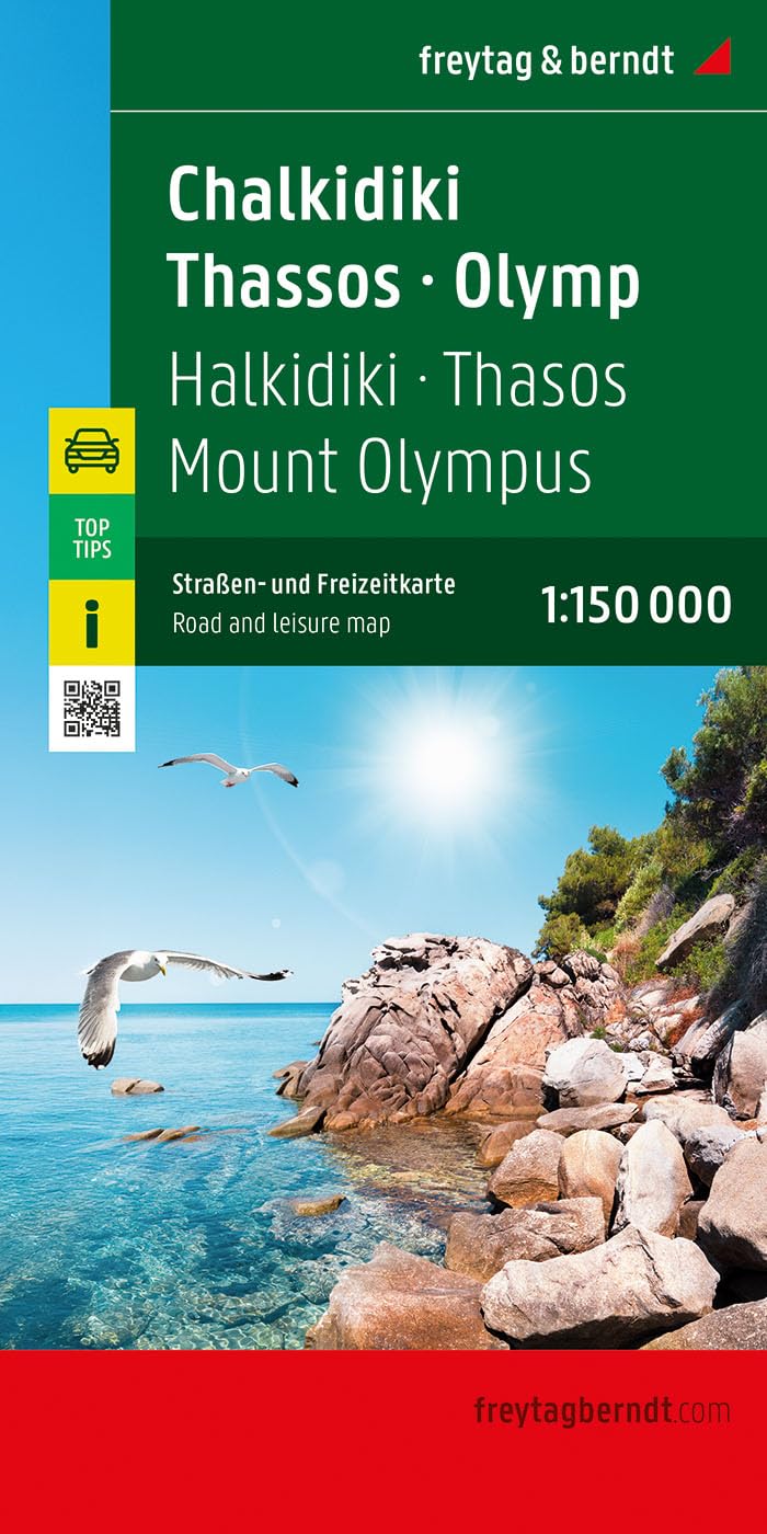 Chalkidiki - Thasos - Olymp, Straßen- und Freizeitkarte 1:150.000, freytag & berndt Leisure, Home & Garden