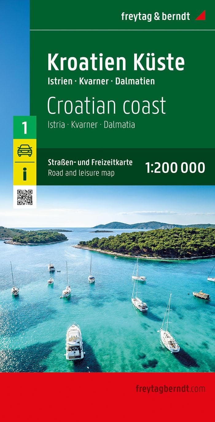Kroatien Küste, Straßen- und Freizeitkarte 1:200.000, freytag & berndt Leisure, Home & Garden