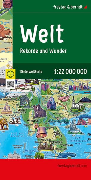 freytag & berndt Straßenkarte Weltkarte für Kinder 1:22 Mio. Leisure, Home & Garden