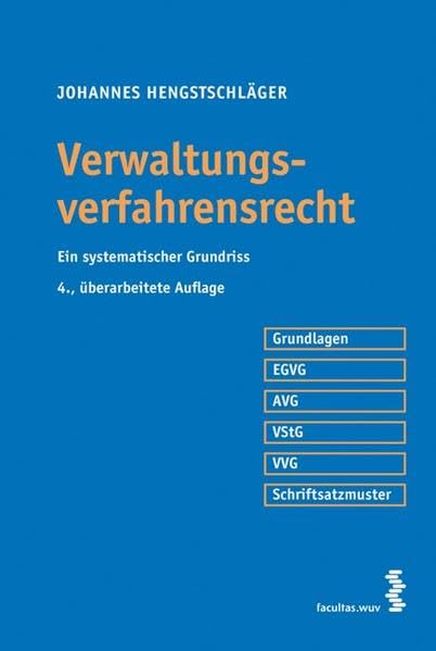 Verwaltungsverfahrensrecht: Ein systematischer Grundriss Law