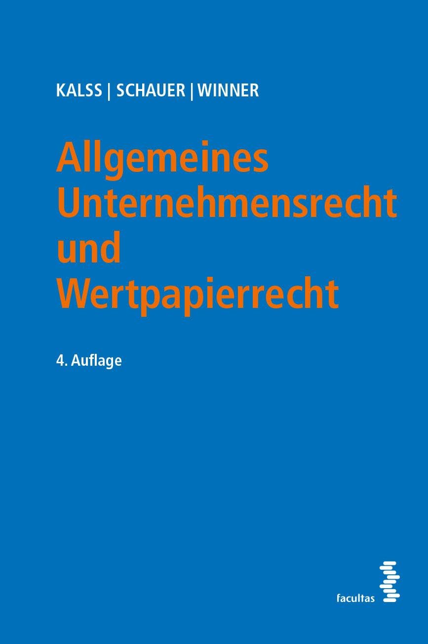 Allgemeines Unternehmensrecht und Wertpapierrecht Law
