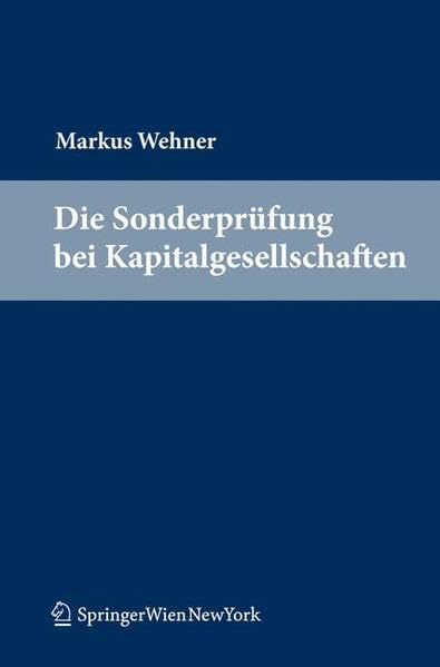 Die Sonderprüfung bei Kapitalgesellschaften Law