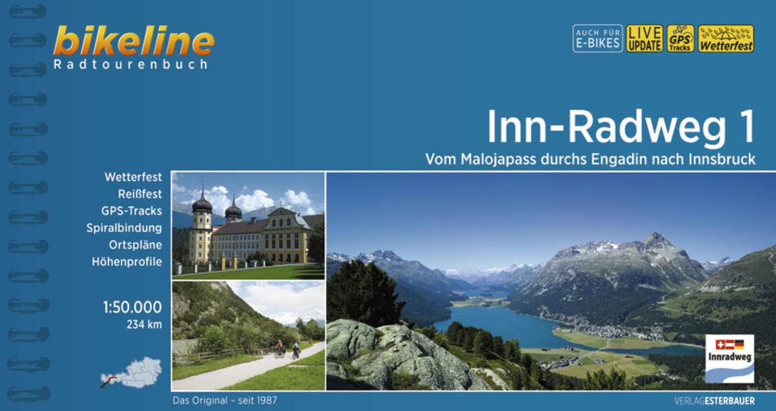 Inn-Radweg / Inn-Radweg 1: Vom Malojapass durchs Engadin nach Innsbruck, 1:50.000, 234 km Leisure, Home & Garden