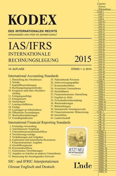 KODEX Internationale Rechnungslegung IAS/IFRS 2015: Mit App (Kodex des Internationalen Rechts) Law