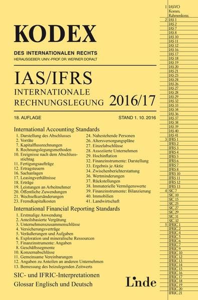 KODEX Internationale Rechnungslegung IAS/IFRS 2016/17 Law