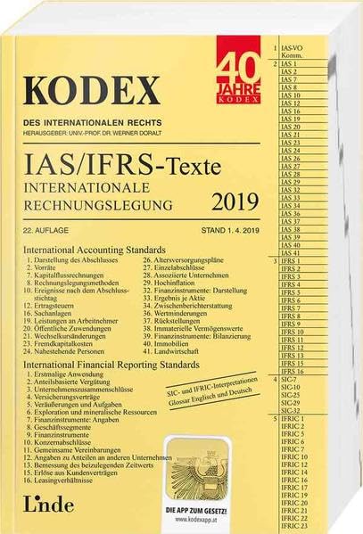 KODEX Internationale Rechnungslegung IAS/IFRS - Texte 2019 Law