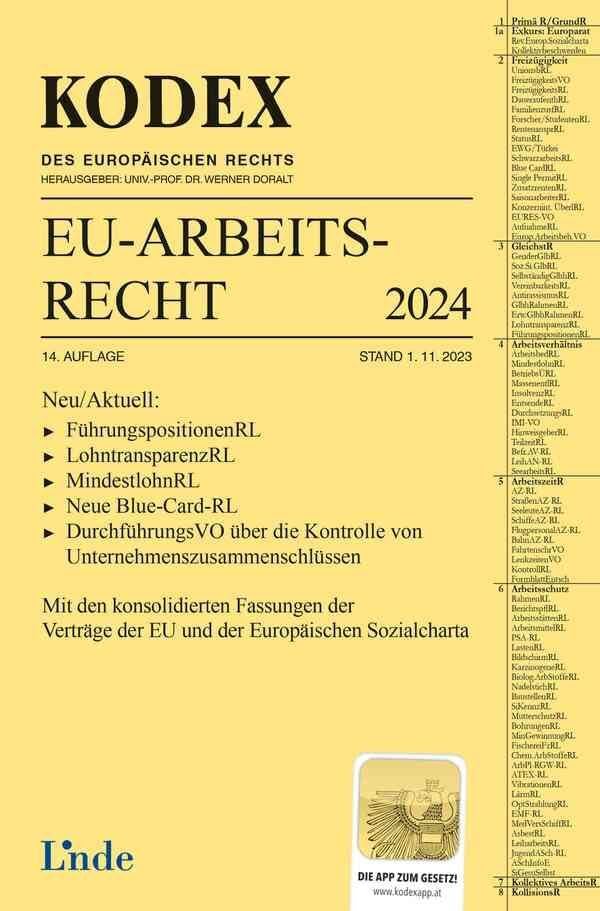 KODEX EU-Arbeitsrecht 2024 Law