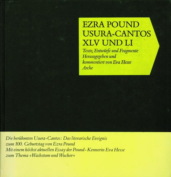 Usura-Cantos XLV und LI: Texte, Entwürfe, Fragmente Poetry