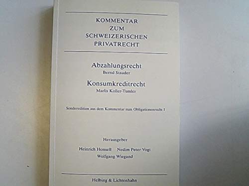 Kommentar zum Schweizerischen Privatrecht, Abzahlungsrecht Books