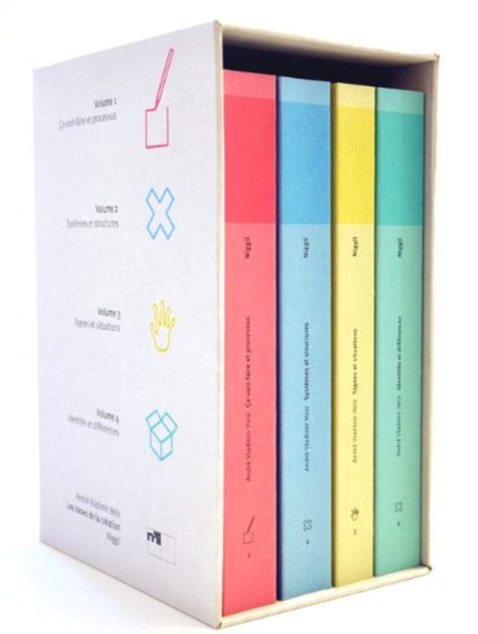 Coffret 4 volumes - Les bases de la création: V1. Ça-voir-faire et processus - V2. Systèmes et structures - V3. Signes et situations - V4. Identités et différences book