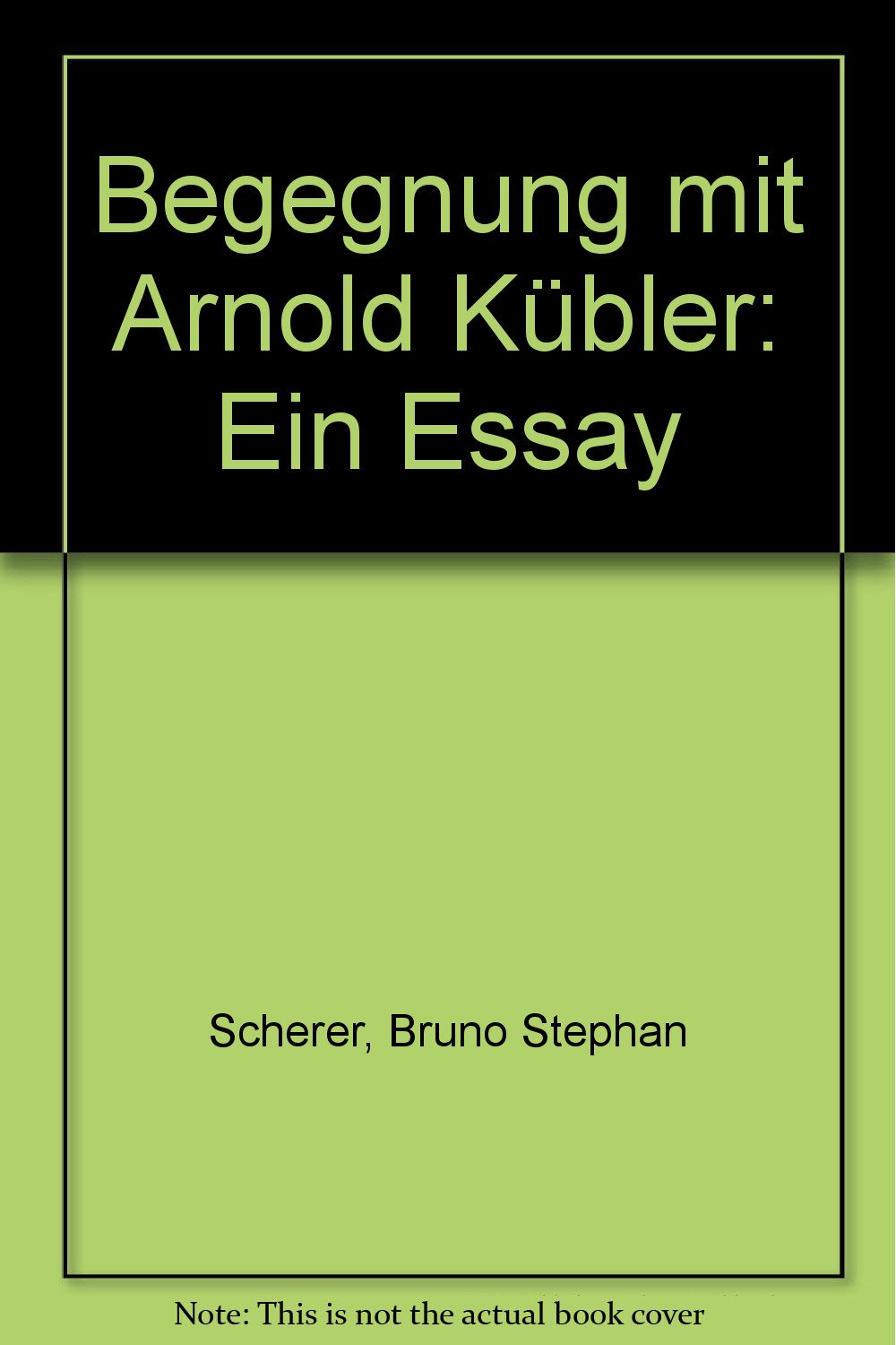 Begegnung mit Arnold Kübler. Ein Essay. Mit einem Aufsatz und 21 unveröffentlichten Zeichnungnen von Arnold Kübler. OPpbd. Sauberes Exemplar. - 67 S. (pages) Books