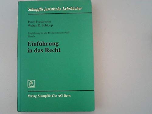 Einführung in das Recht (Stämpflis juristische Lehrbücher) Law