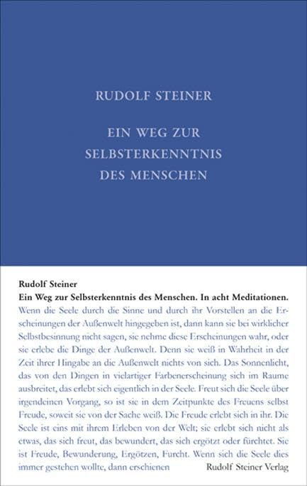 Ein Weg zur Selbsterkenntnis: In acht Meditationen (Rudolf Steiner Gesamtausgabe: Schriften und Vorträge) Health, Nutrition & Fitness