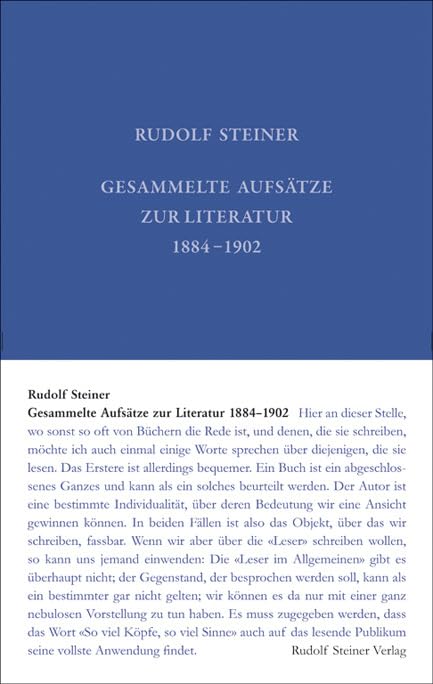 Gesammelte Aufsätze zur Literatur 1884–1902 Contemporary literature