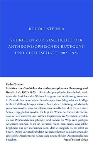 Schriften zur Geschichte der anthroposophischen Bewegung und Gesellschaft 1902–1925: Mit Nachträgen zum Aufsatzwerk Rudolf Steiners (GA 29–36) (Rudolf Steiner Gesamtausgabe: Schriften und Vorträge) Health, Nutrition & Fitness
