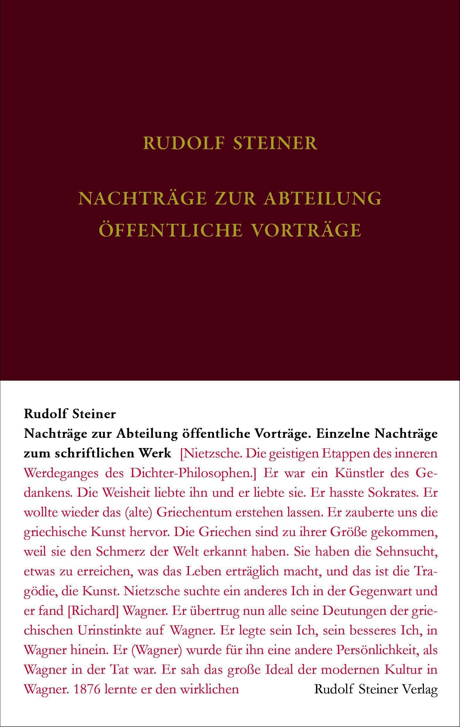 Nachtragsband zum Vortragswerk: Öffentliche Vorträge. Einzelne Nachträge zum schriftlichen Werk Health, Nutrition & Fitness