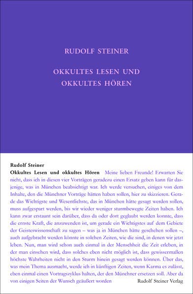 Okkultes Lesen und okkultes Hören: Elf Vorträge, Dornach und Basel 1914 (Rudolf Steiner Gesamtausgabe: Schriften und Vorträge) Health, Nutrition & Fitness
