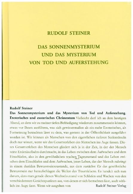 Das Sonnenmysterium und das Mysterium von Tod und Auferstehung: Exoterisches und esoterisches Christentum. Zwölf Vorträge, 1922 in verschiedenen ... Gesamtausgabe: Schriften und Vorträge) Health, Nutrition & Fitness