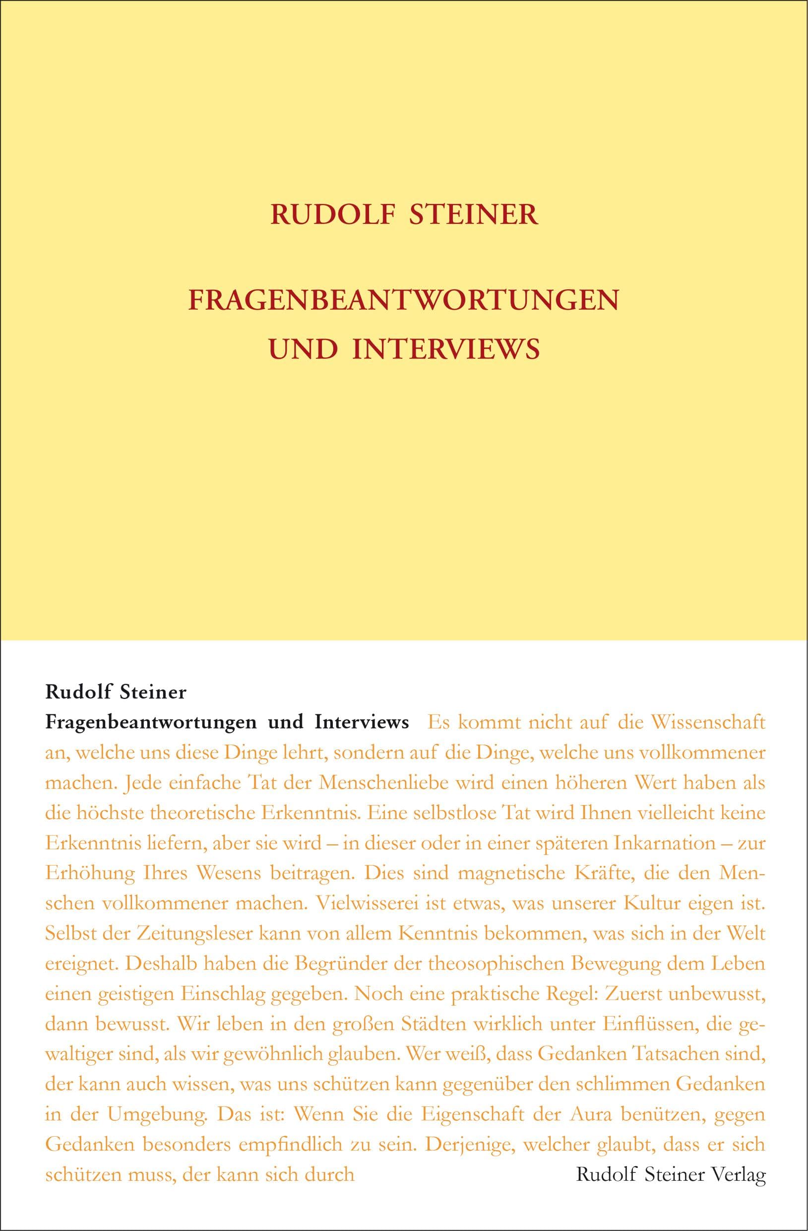 Fragenbeantwortungen und Interviews: Schriftliche Fragenbeantwortungen 1892–1924, mündliche Fragenbeantwortungen 1901–1924, Notizen und Mitschriften, ... Gesamtausgabe: Schriften und Vorträge) Health, Nutrition & Fitness
