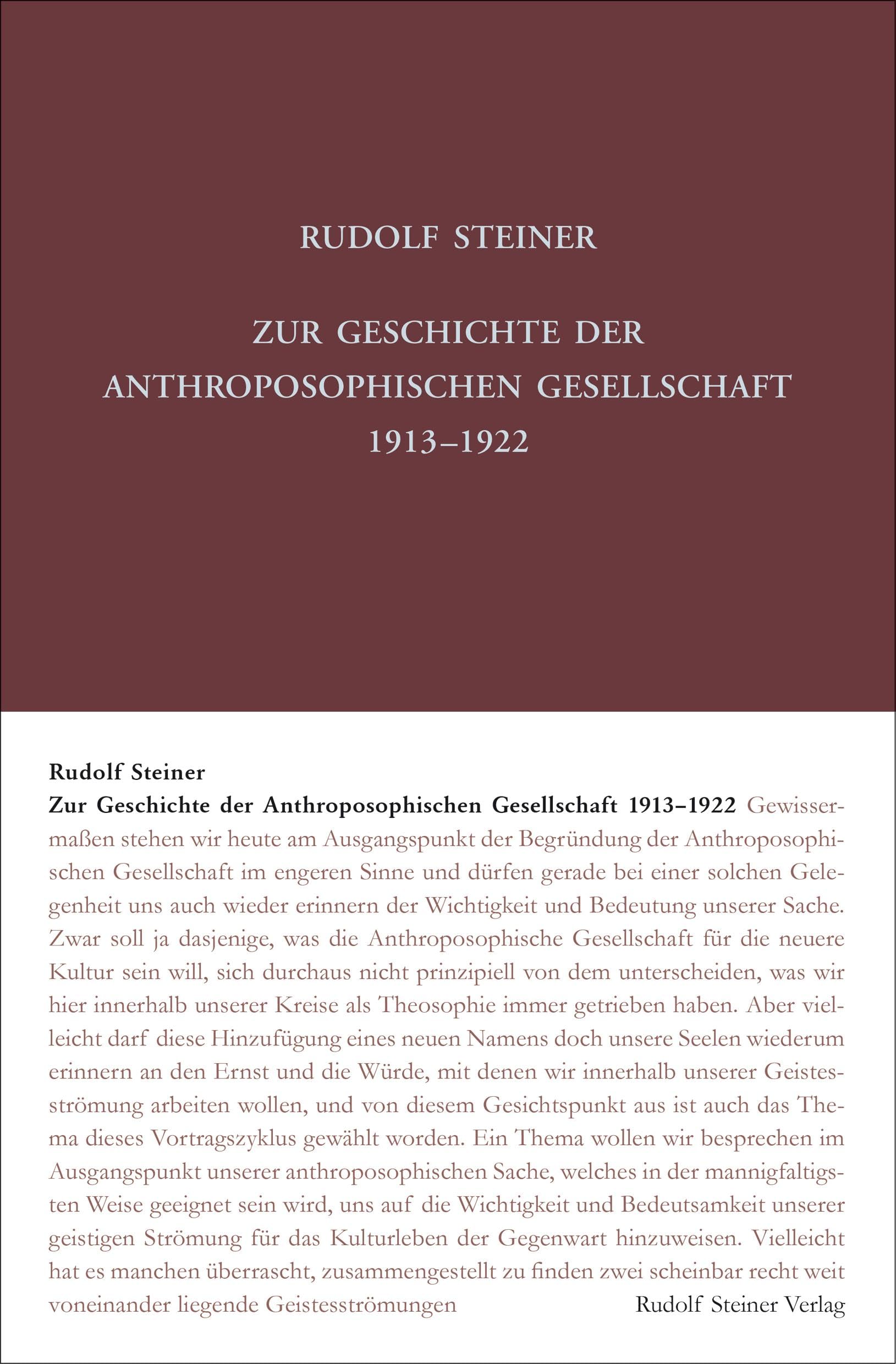 Zur Geschichte der Anthroposophischen Gesellschaft 1913–1922: Vorträge, Ansprachen, Berichte und Protokolle (Rudolf Steiner Gesamtausgabe: Schriften und Vorträge) Health, Nutrition & Fitness