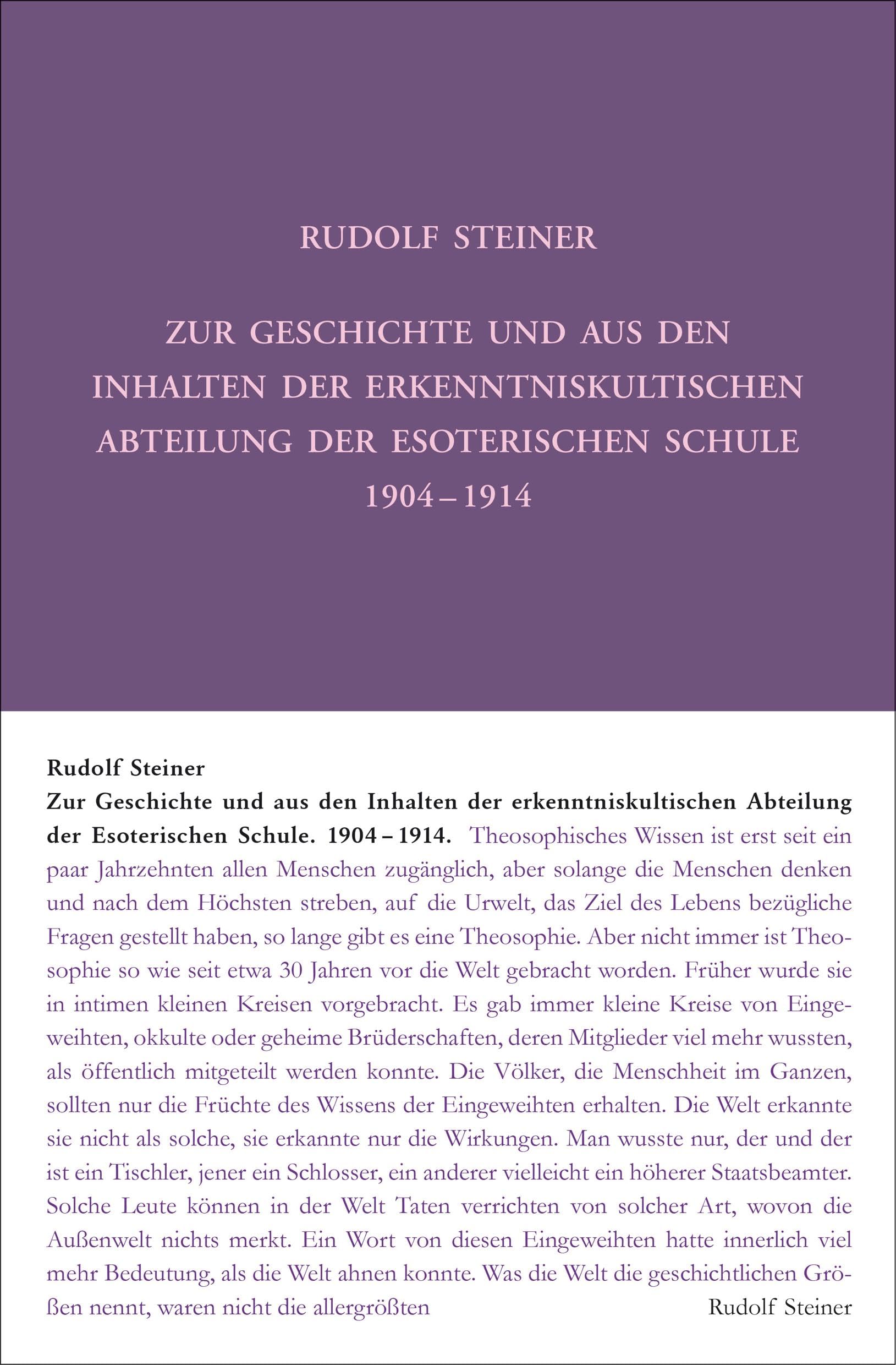 Zur Geschichte und aus den Inhalten der erkenntniskultischen Abteilung der Esoterischen Schule 1904 bis 1914: Briefe, Dokumente und Vorträge (Rudolf Steiner Gesamtausgabe: Schriften und Vorträge) Health, Nutrition & Fitness