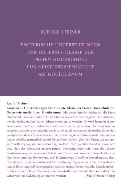 Esoterische Unterweisungen für die erste Klasse der Freien Hochschule für Geisteswissenschaft am Goetheanum 1924: Neunzehn Stunden und sieben ... Gesamtausgabe: Schriften und Vorträge) Health, Nutrition & Fitness
