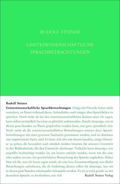 Geisteswissenschaftliche Sprachbetrachtungen: Sechs Vorträge, gehalten in Stuttgart vom 26. Dezember 1919 bis 3. Januar 1920 für die Lehrer der Freien ... Gesamtausgabe: Schriften und Vorträge) Health, Nutrition & Fitness