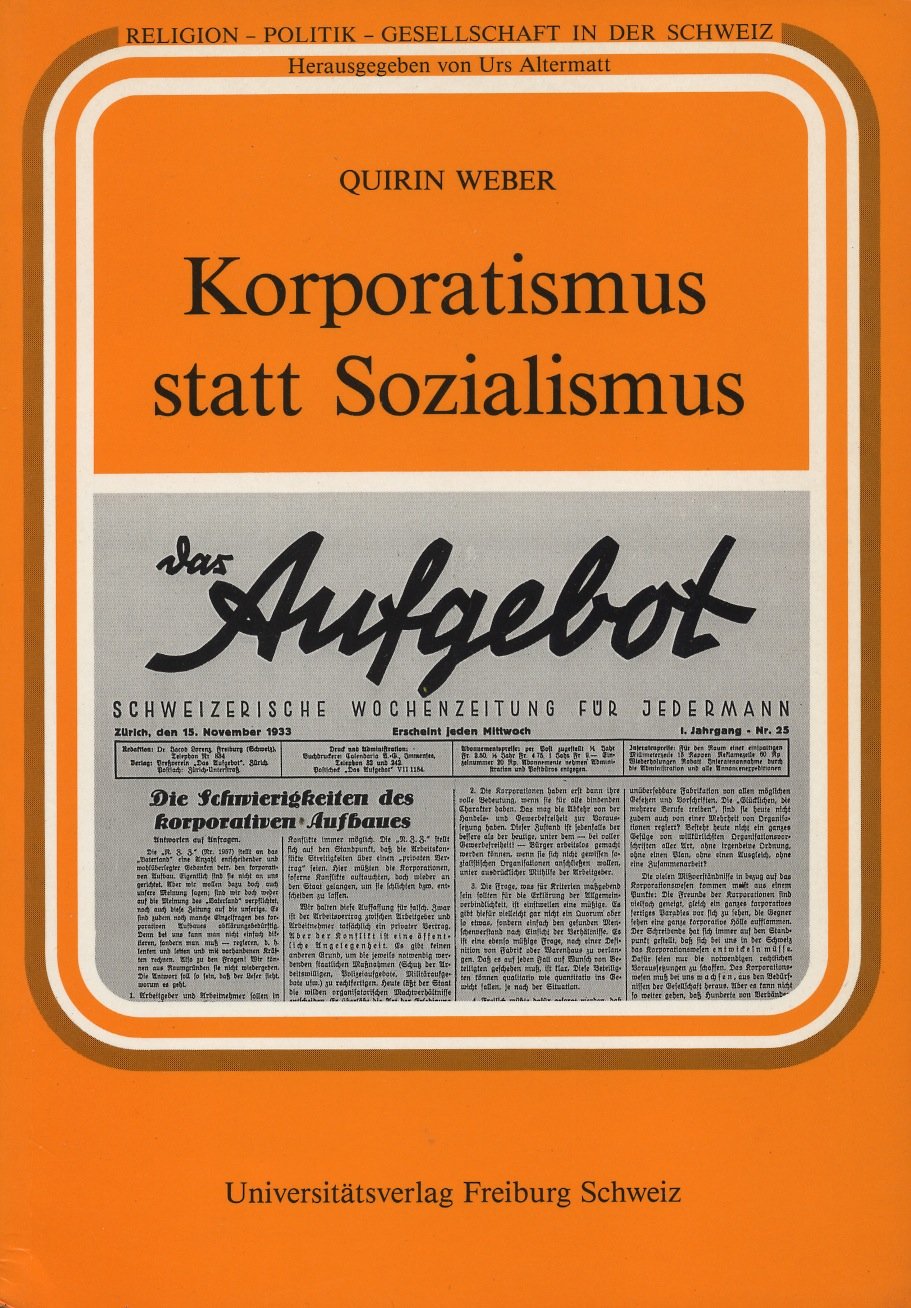 Korporatismus statt sozialismus (Eu Fribourg Etr) Politics & History