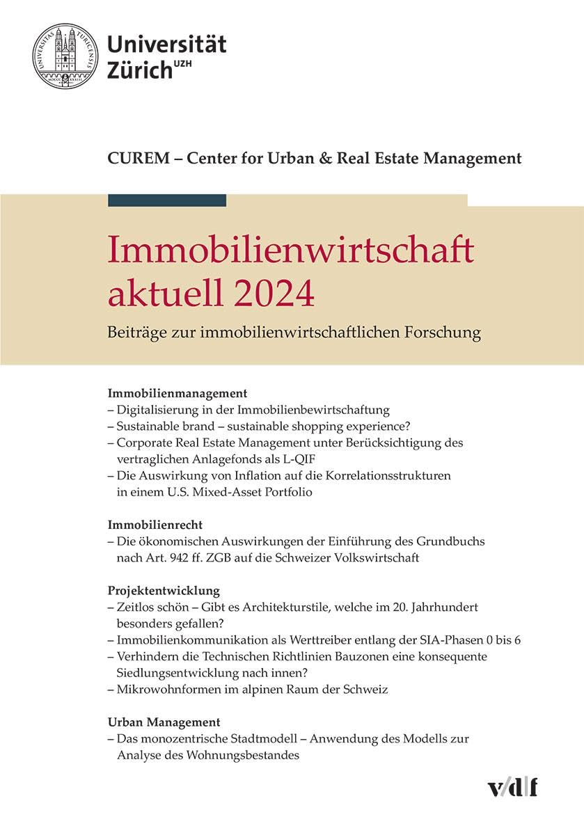 Immobilienwirtschaft aktuell 2024: Beiträge zur immobilienwirtschaftlichen Forschung Law