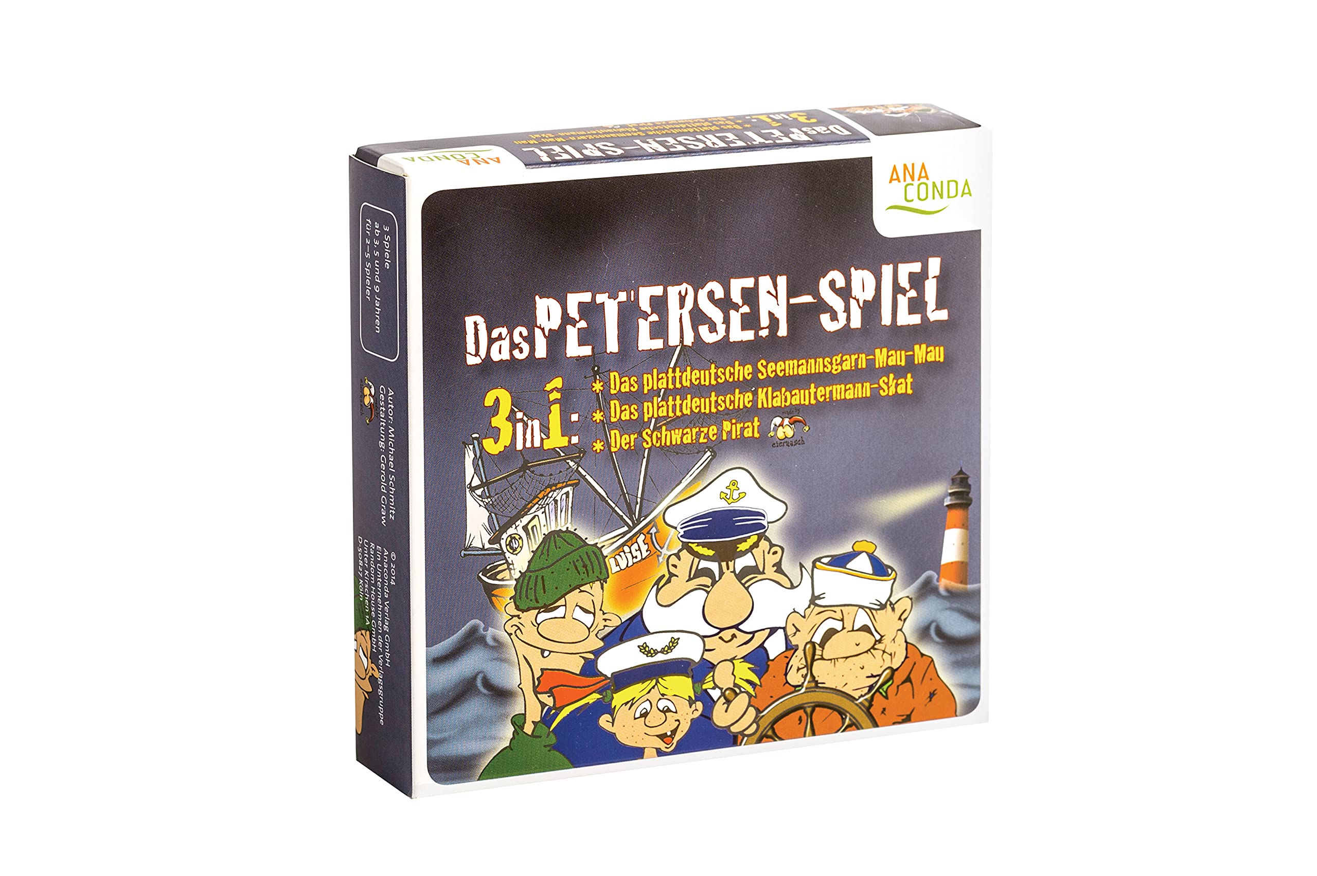 Das Petersen Spiel 3 in 1 - Seemannsgarn-Mau-Mau - Klabautermann-Skat - Der Schwarze Pirat: Das plattdeutsche Seemannsgarn-Mau-Mau und das plattdeutsche Klabautermann-Skat Leisure & Fun