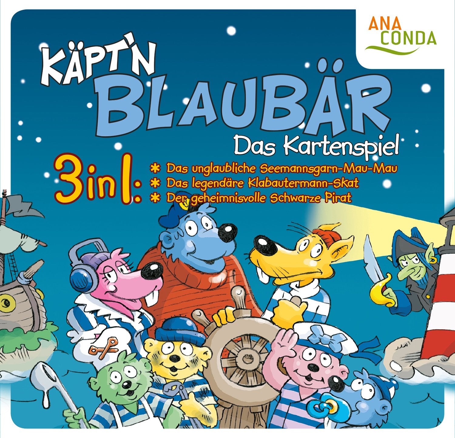 Käpt'n-Blaubär - Das Karten-Spiel: 3 in 1: Das unglaubliche Seemannsgarn-Mau-Mau / Das legendäre Klabautermann-Skat / Der geheimnisvolle Schwarze Pirat Leisure & Fun