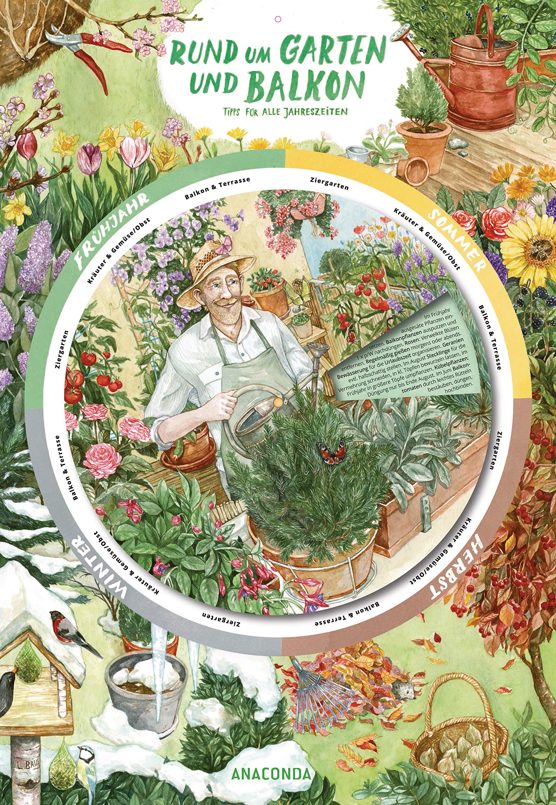 Rund um Garten und Balkon. Tipps für alle Jahreszeiten (Wandtafel mit Drehscheibe) Garden & Plants