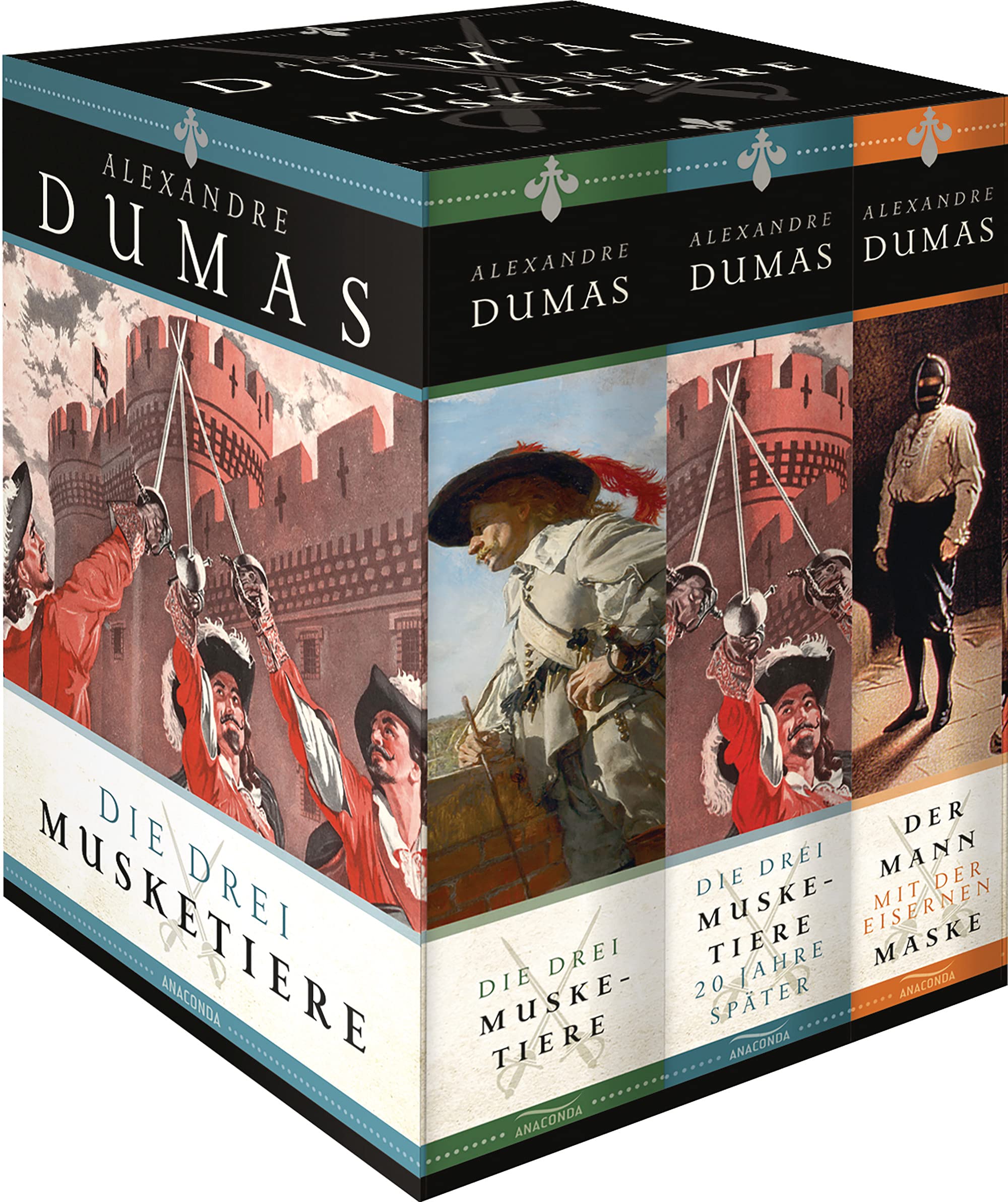 Alexandre Dumas, Die Drei Musketiere (Die Drei Musketiere - Die Drei Musketiere 20 Jahre später - Der Mann mit der eisernen Maske) (3 Bände im Schuber) Classics